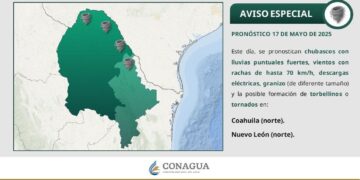 Las regiones Norte y Carbonífera registrarán los fenómenos más severos, con rachas de viento de hasta 70 km/h.