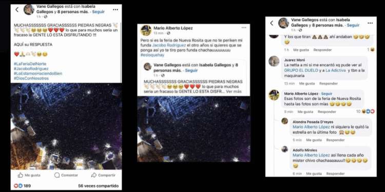 Erika Vanessa Gallegos, regidora de Piedras Negras, compartió imágenes de otra ciudad para promocionar la Feria del Norte; el exalcalde la exhibió públicamente.