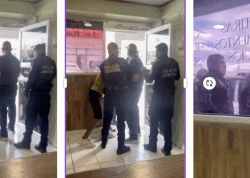 En la grabación se aprecia como el licenciado Tamez intenta dialogar con los policías, quienes contestaron con amenaza de detener también al notario.