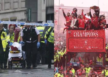 Atropello masivo empaña celebración del título de la Premier League en Liverpool.