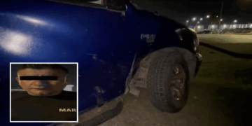 Militar choca en bulevar Pérez Treviño.