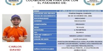 Carlos David Torres fue visto por última vez el 2 de junio tras salir de casa de su hermana.