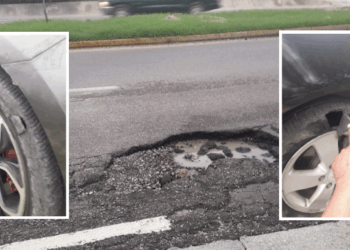 Alcalde promete apoyo a afectados por bache en bulevar República.