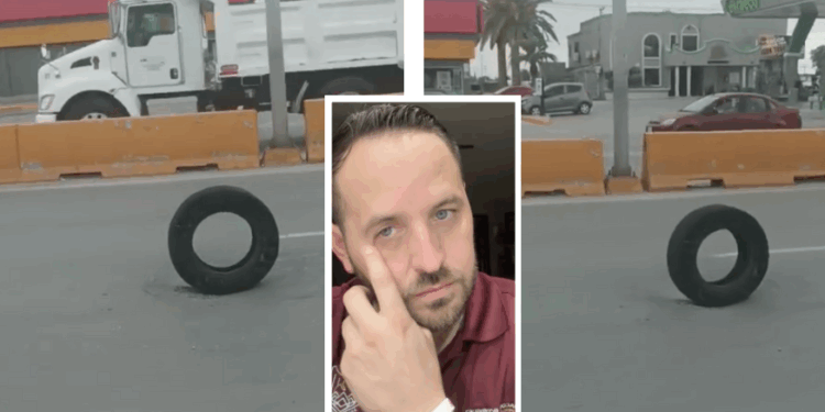 Ciudadanía reclama por baches al alcalde.