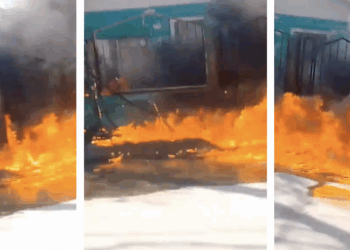 Vecinos contuvieron el incendio hasta que llegaron los bomberos para sofocarlo.