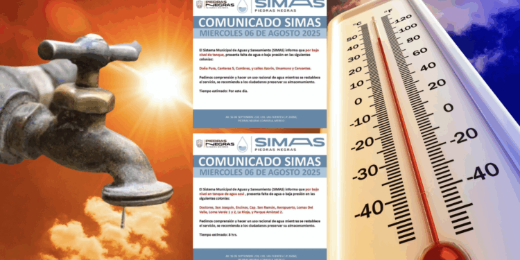 Otro día sin agua para miles en Piedras Negras.