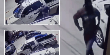 El encapuchado escapó a pie.