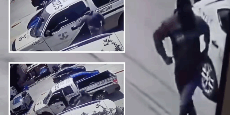 El encapuchado escapó a pie.