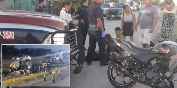 Parejas de jóvenes terminan hospitalizadas tras accidentes en moto.