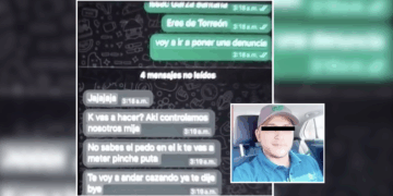 Los mensajes de WhatsApp evidencian la agresión y amenazas de parte del elemento policiaco.