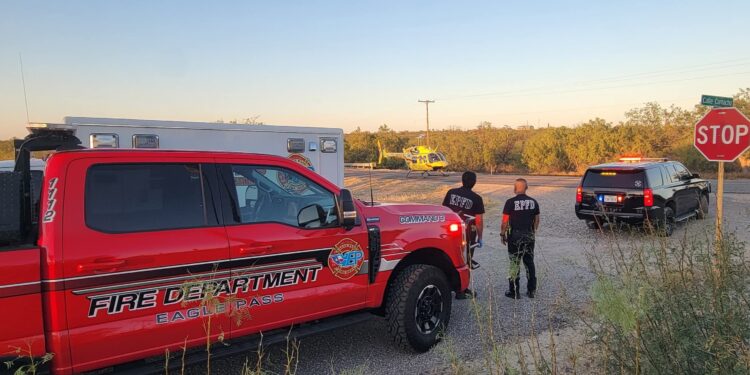 El hombre fue trasladado por aire a San Antonio.