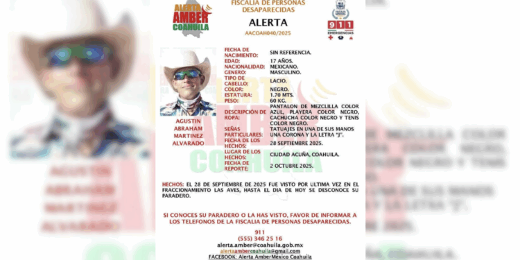 Familia denuncia amenazas previas contra joven desaparecido en Acuña.