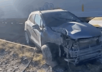 Tren embiste vehículo en Nava; conductora sufre crisis nerviosa.