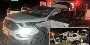 Pierde el control y choca de frente; mujer resulta herida en la 57.