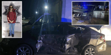 Regidora del PT embiste vehículo de su esposo en San Juan de Sabinas.