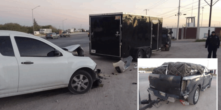 Paisano que venía de Georgia provoca accidente en el libramiento Carranza.
