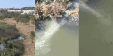 Video revela grave contaminación rumbo al río Bravo.