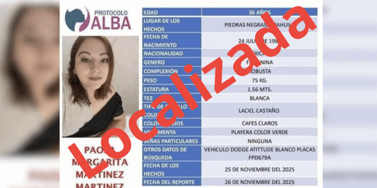 Fiscalía confirma ubicación de Paola Martínez.