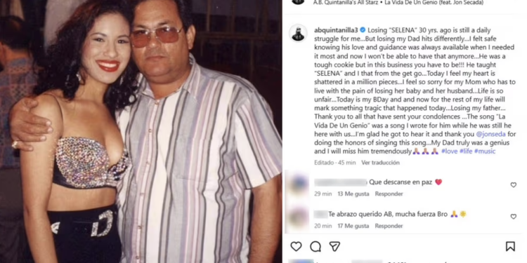 Muere a los 86 años Abraham Quintanilla, padre y mánager de Selena.