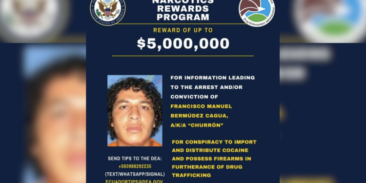 Estados Unidos lanza recompensa millonaria por “Churrón”.