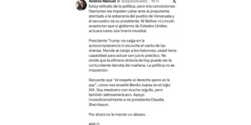 López Obrador calificó la operación como un atentado a la soberanía del pueblo venezolano.