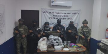 Guardia Nacional y Ejército decomisan droga sintética y marihuana, hay dos detenidos.