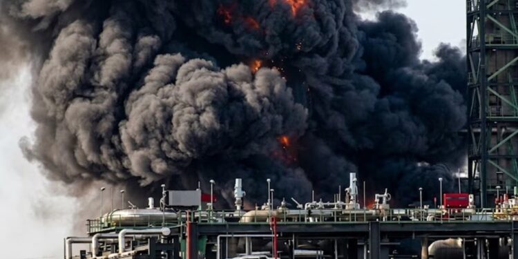 Columna de humo en la refinería Dos Bocas alertó a habitantes de Paraíso y movilizó a cuerpos de emergencia.