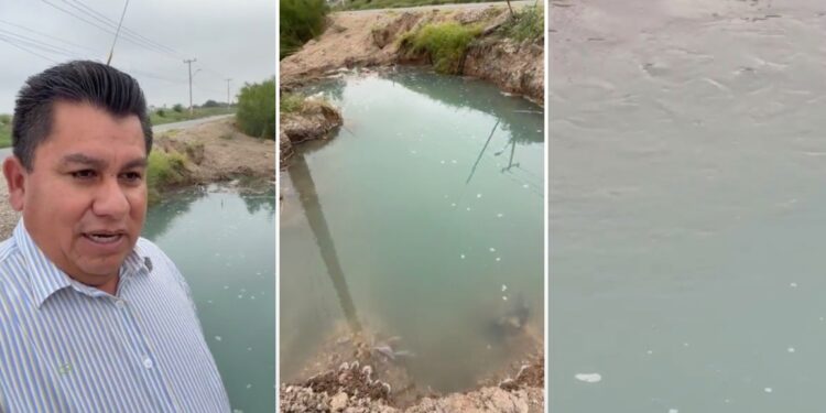 Menera exhibe fuga de agua en Bordo Norte y acusa incapacidad del gobierno municipal. 