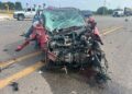 Aparatoso accidente vial se registró en el kilómetro 216 de la carretera federal 57, en el tramo Nava-Piedras Negras.