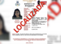 Regina Carrasco Santana fue localizada y entregada a sus familiares tras varios días con reporte de búsqueda.