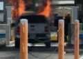 Investigan causas de incendio de una camioneta en el puente Acuña–Del Río.