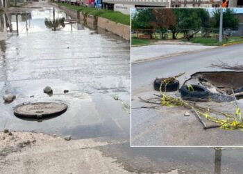 Sin plazos para resolver dos de los mayores colapsos de drenaje en Piedras Negras.