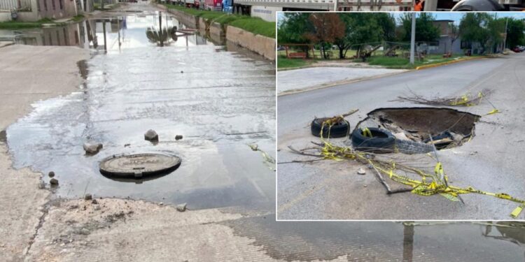 Sin plazos para resolver dos de los mayores colapsos de drenaje en Piedras Negras.