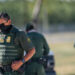DEL RIO, TEXAS - SEPTEMBER 22: Border Patrol agents work a checkpoint at an entry near the Del Rio International Bridge on September 22, 2021 in Del Rio, Texas. Thousands of immigrants, mostly from Haiti, seeking asylum have crossed the Rio Grande into the United States. Families are living in makeshift tents under the international bridge while waiting to be processed into the system. U.S. immigration authorities have been deporting planeloads migrants directly to Haiti while others have crossed the Rio Grande back into Mexico. (Photo by Brandon Bell/Getty Images)